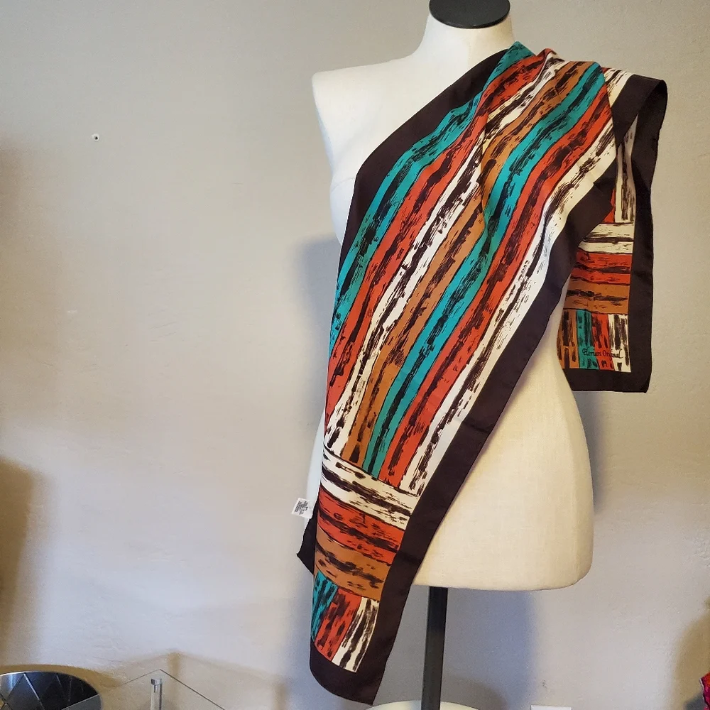 Vintage Elorian Original  Stripe neutral tones scarf